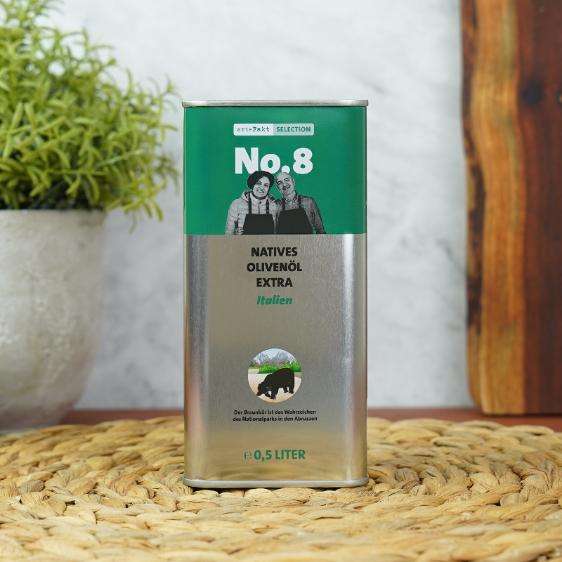 0,5 Liter Kanister Olivenöl No.8, rk - 2026 0,5 Liter Kanister Olivenöl No.8, rk - 2026