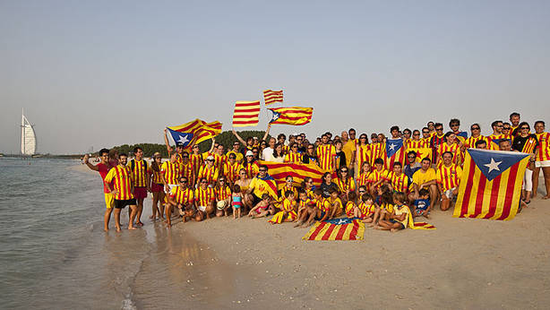 Demonstranten in Barcelona für ein "freies Katalonien"