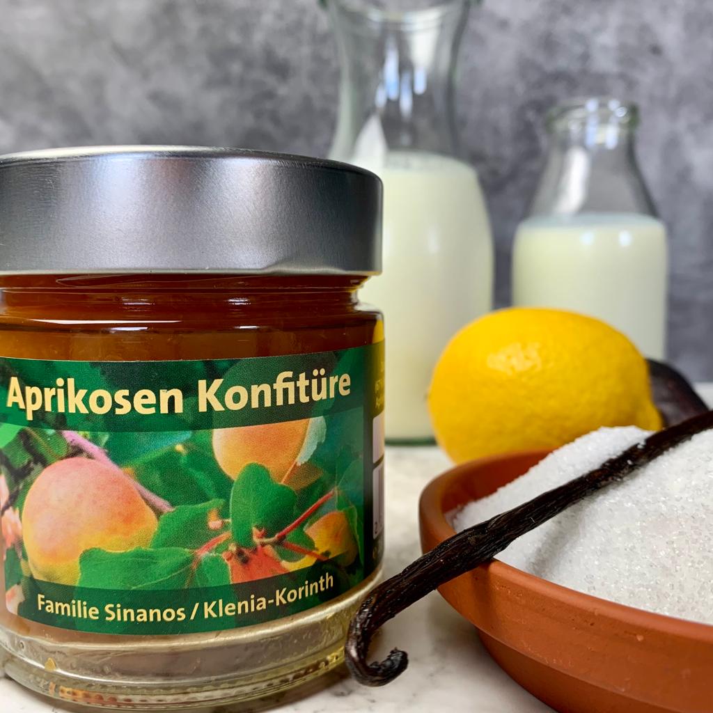 Buttermilch-Pannacotta mit Aprikosenkonfitüre – arteFakt Olivenölkampagne